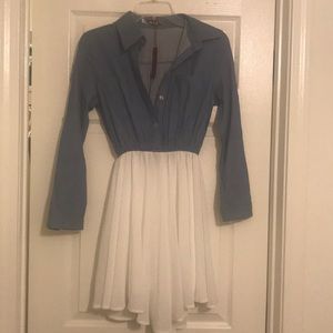Chambray and white dress